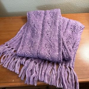 NWOT Purple Hilary Duff Cable Knit Scarf